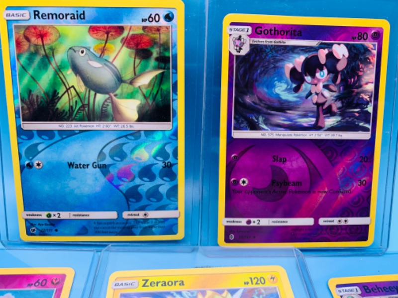 Photo 3 of 278623…5 Pokémon reverse holo cards in hard plastic sleeves 