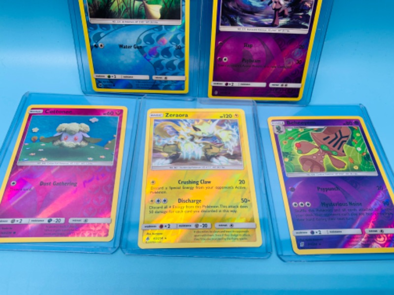 Photo 2 of 278623…5 Pokémon reverse holo cards in hard plastic sleeves 