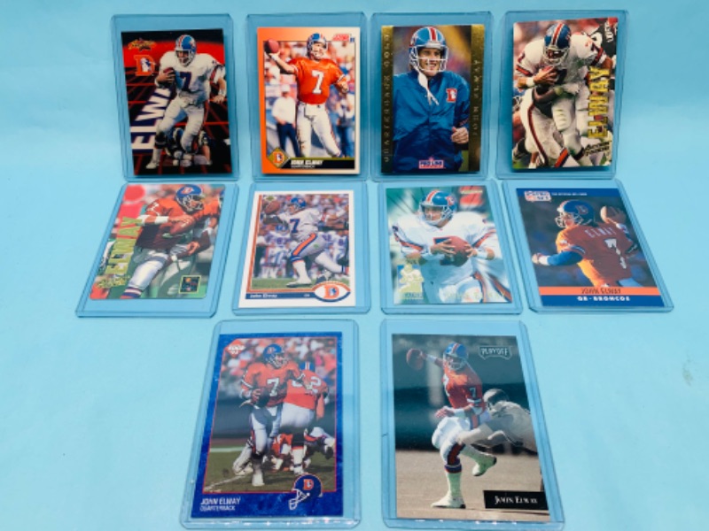 Photo 1 of 278626…10 John Elway trading cards in hard plastic sleeves 