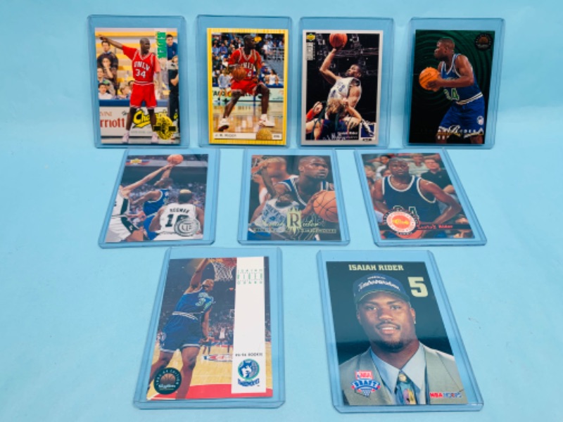 Photo 1 of 278628…9 Isaiah Rider trading cards in hard plastic sleeves - 1 autographed 