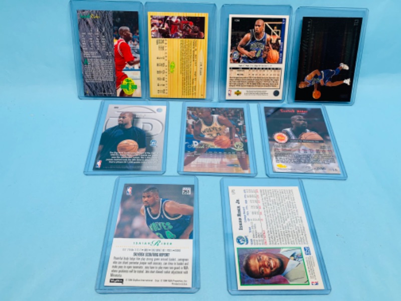Photo 2 of 278628…9 Isaiah Rider trading cards in hard plastic sleeves - 1 autographed 