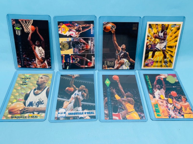 Photo 1 of 278629…8 Shaquille Oneal trading cards in hard plastic sleeves 