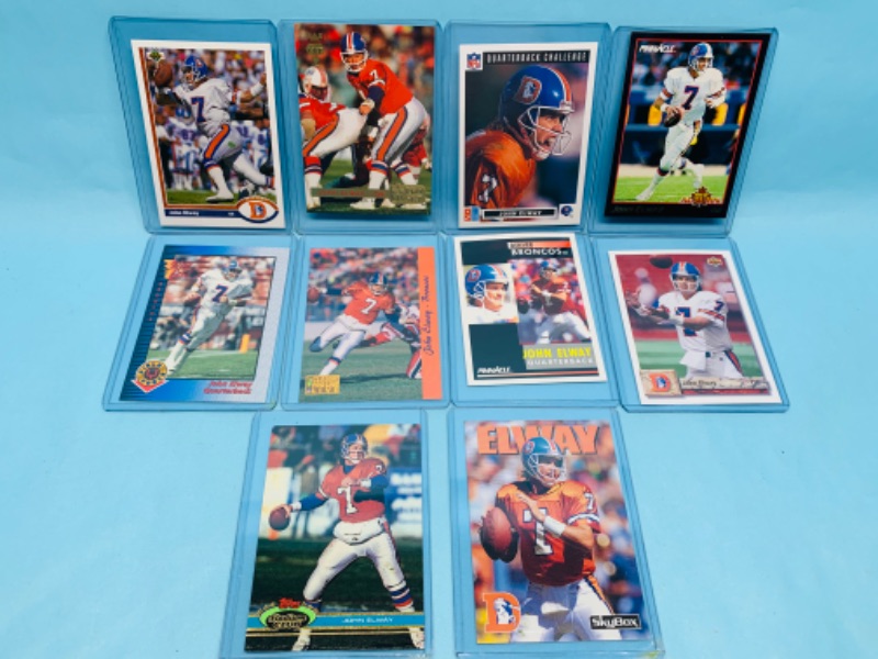 Photo 1 of 278630…10 John Elway trading cards in hard plastic sleeves 