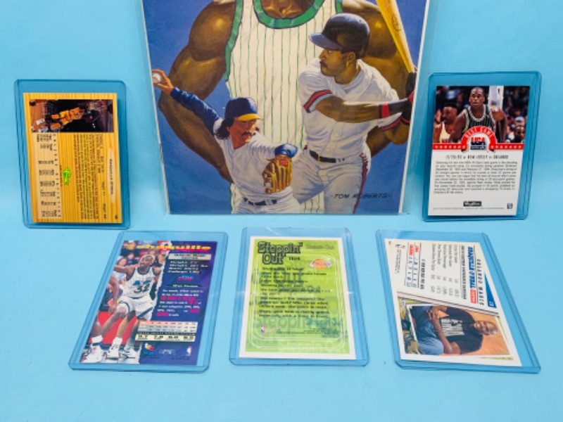 Photo 2 of 278632… Shaquille Oneal #1 comic and 5 trading cards in plastic sleeves 