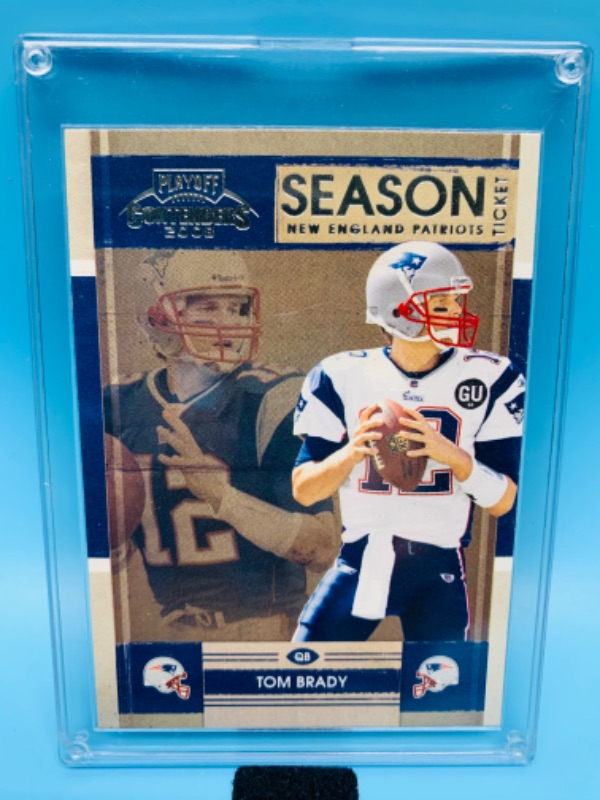 Photo 1 of 278633…donruss 2008 Tom Brady playoff contenders season ticket card 58 in hard plastic case 