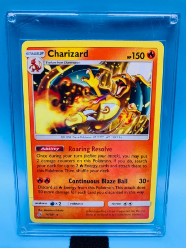 Photo 1 of 278634…Pokémon charizard 14/181 card in hard plastic case 