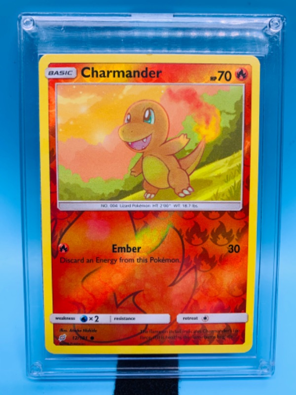 Photo 1 of 278635…Pokémon charmander 12/181 reverse holo card in hard plastic case 
