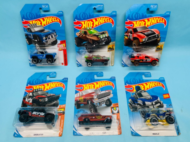 Photo 1 of 278641…6 hot wheels die cast off-road cars in original packages 