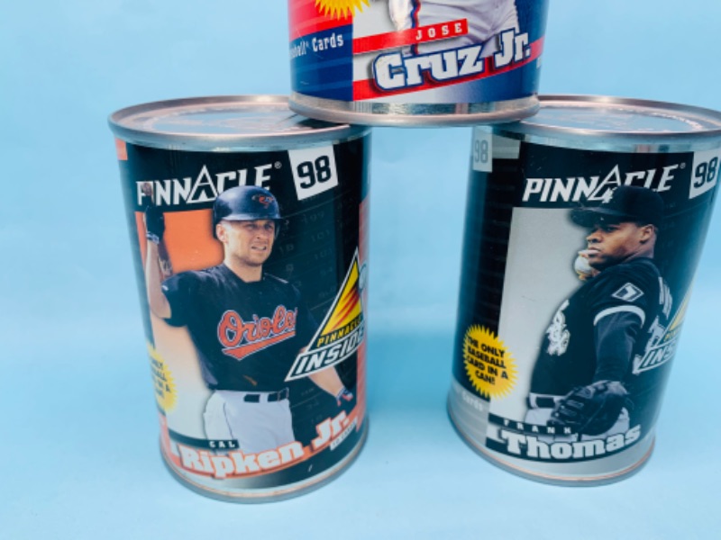 Photo 3 of 278645…3 baseball card in a can by Pinnacle 