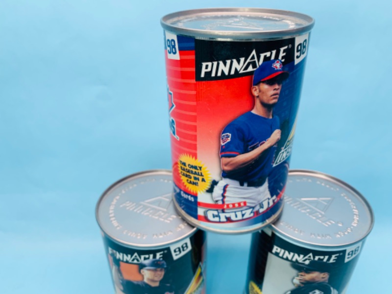 Photo 2 of 278645…3 baseball card in a can by Pinnacle 