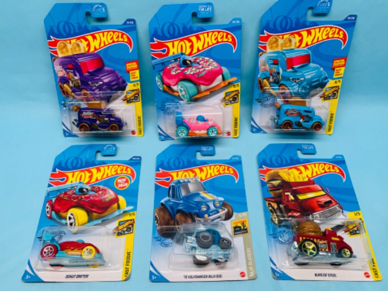 Photo 1 of 278647…6 hot wheels die cast fast foodies in original packages 