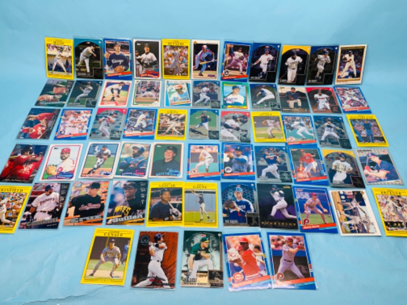 Photo 1 of 278676…60 mixed baseball trading cards in plastic sleeves 