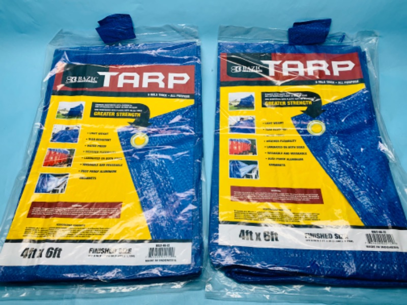 Photo 1 of 278705…two 4 x 6 foot tarps in packages 