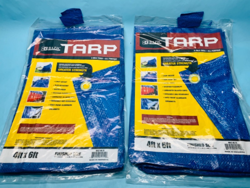 Photo 1 of 278706…two 4 x 6 foot tarps in packages 