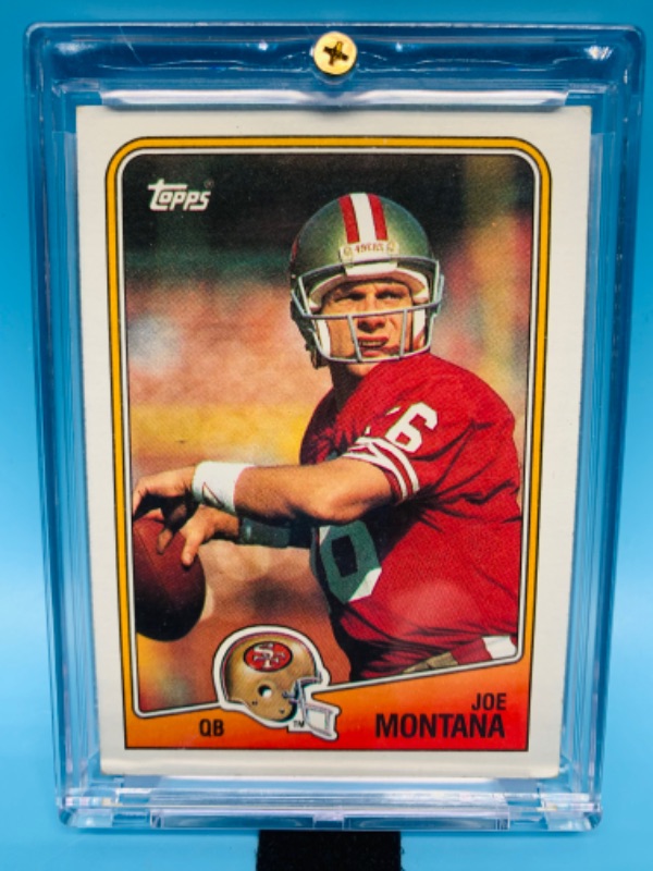 Photo 1 of 278708…topps Joe Montana card 38 in hard plastic case 