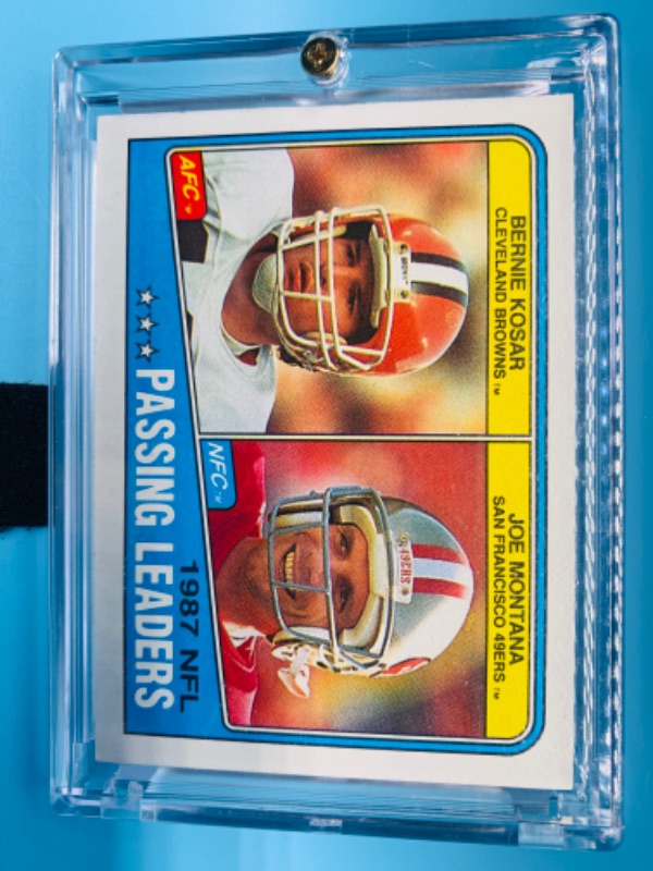 Photo 1 of 278709…topps 1987 nfl passing leaders card 215 in hard plastic case 