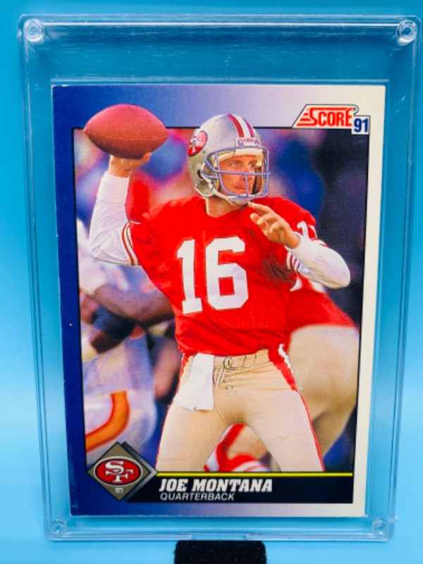 Photo 1 of 278713…score Joe Montana card 1 in hard plastic case 