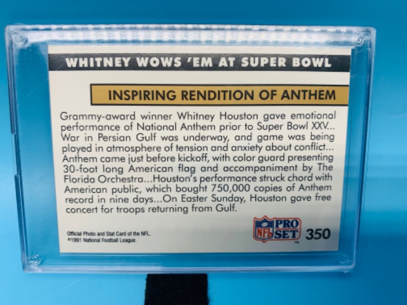 Photo 2 of 278720…pro set Whitney Houston singing national anthem card in hard plastic case 
