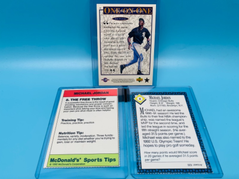 Photo 2 of 278721…3 Michael Jordan trading cards in hard plastic sleeves 