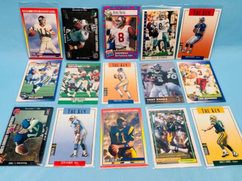 Photo 1 of 278722…15 nfl quarterback trading cards in plastic sleeves 