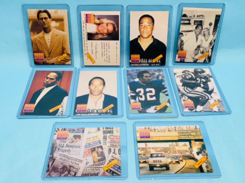 Photo 1 of 278724…10 OJ Simpson case trading cards in hard plastic sleeves 
