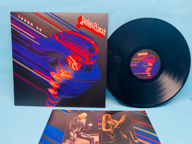 Photo 1 of 278759…great condition vinyl Judas Priest turbo 30 record 30th anniversary press in plastic sleeve. Cover and record in great condition 