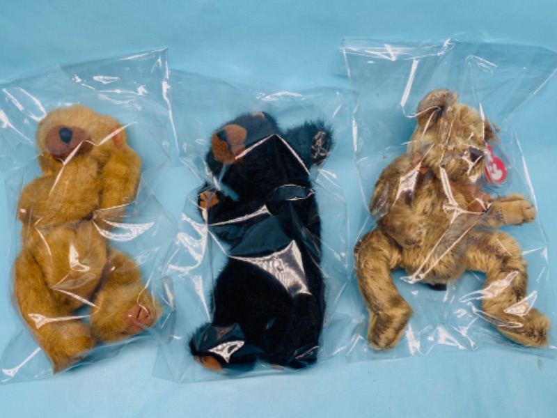 Photo 1 of 278780…3 ty beanie babies bears in plastic bags 