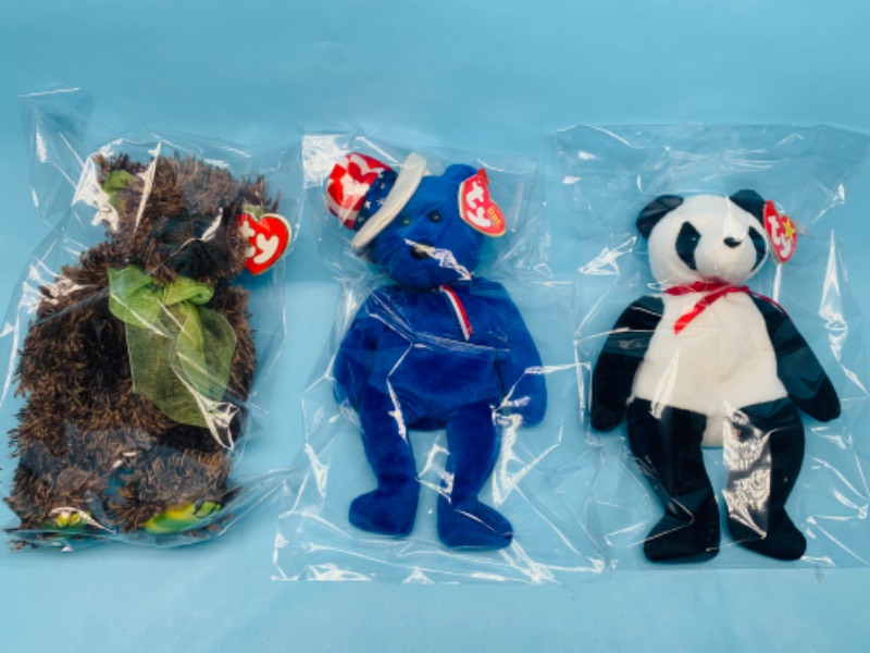Photo 1 of 278781…3 ty beanie babies in plastic bags 