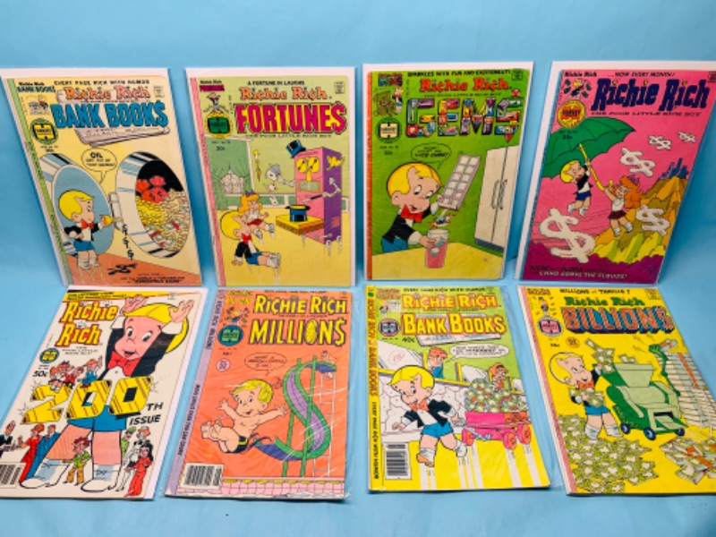 Photo 1 of 278788…8 vintage Richie Rich comics in plastic sleeves 