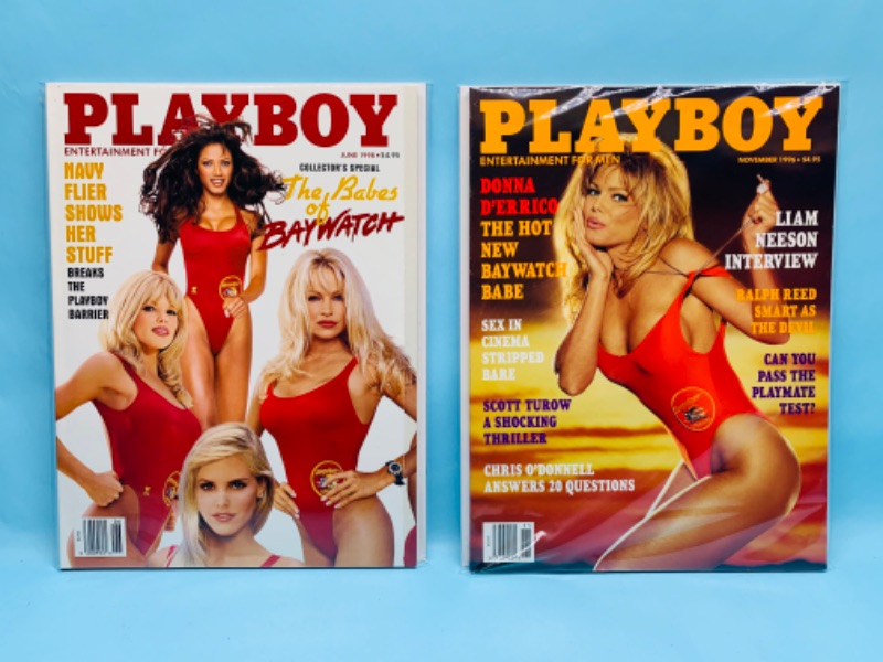 Photo 1 of 278808…adults only- 2 Baywatch playboys in plastic sleeves 