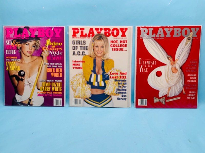 Photo 1 of 278816…adults only- 3 playboy magazines in plastic sleeves 