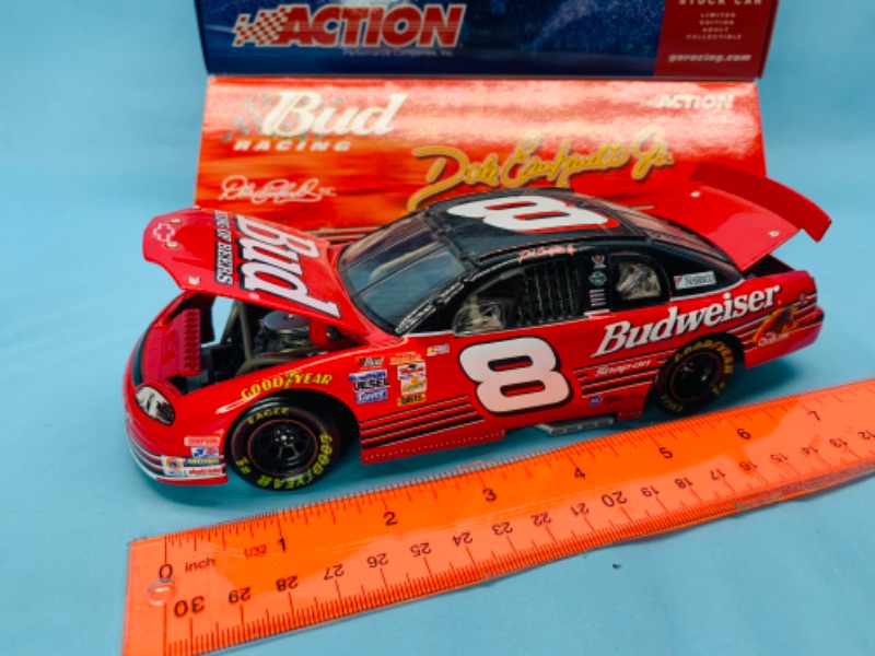 Photo 1 of 278817…action 8” Dale Earnhardt jr. Bud 1:24 scale die cast numbered car in original box 