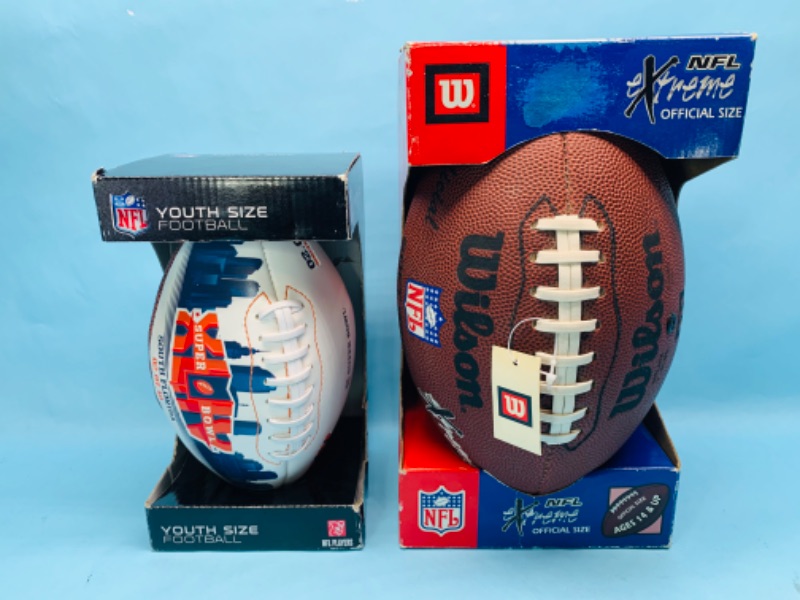 Photo 1 of 278843…NFL extreme official size and youth size footballs in boxes