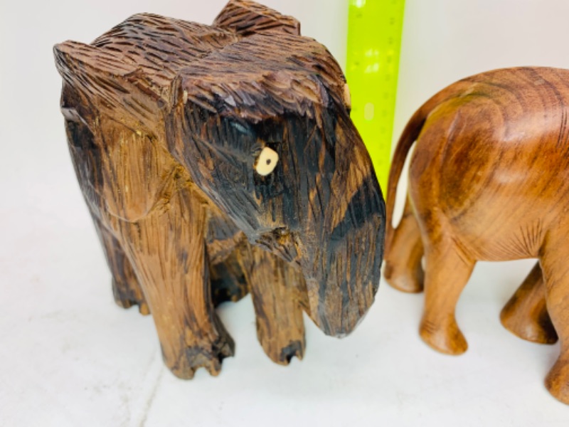 Photo 3 of 278861…3 vintage wood carved elephants