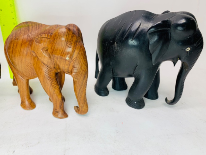 Photo 2 of 278861…3 vintage wood carved elephants