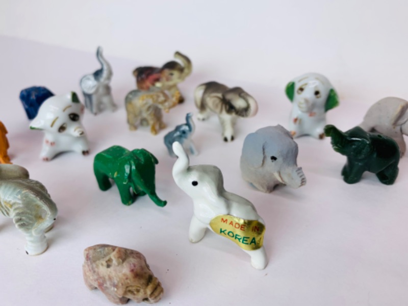 Photo 3 of 278865…16 vintage mini carved elephants 