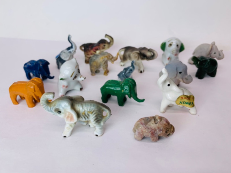 Photo 2 of 278865…16 vintage mini carved elephants 