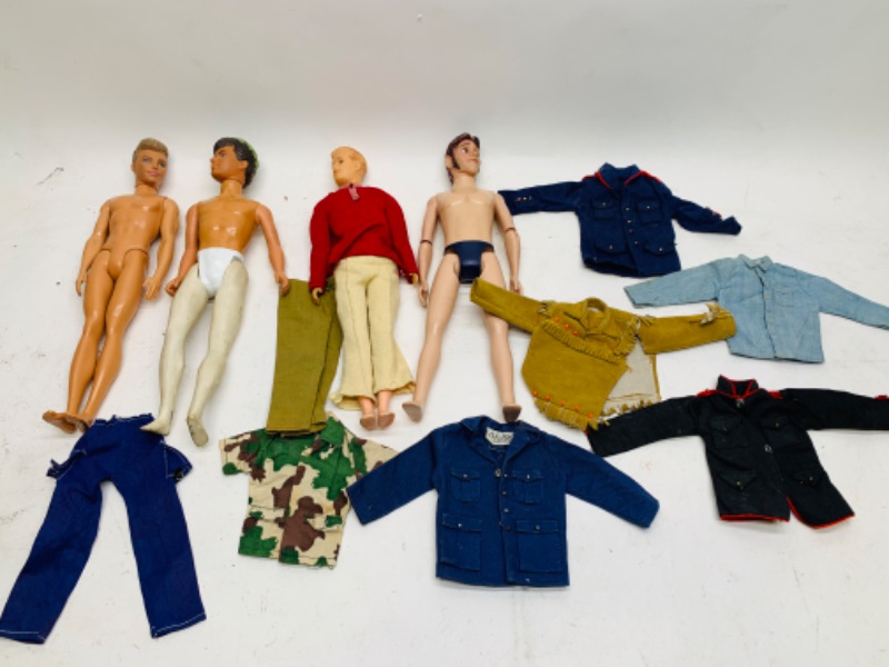 Photo 1 of 278883…vintage male doll clothing and 4 dolls