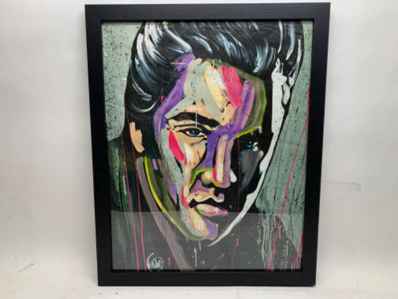 Photo 3 of 278887…22 x 18 framed Elvis giclee on canvas by David Garibaldi 