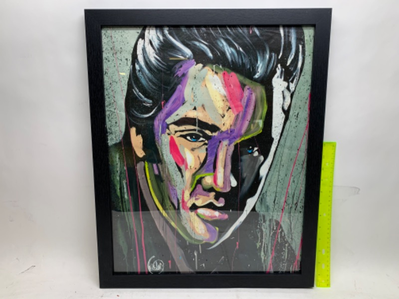 Photo 1 of 278887…22 x 18 framed Elvis giclee on canvas by David Garibaldi 