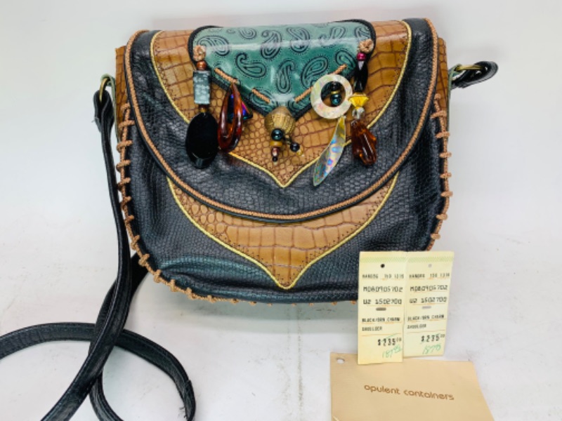 Photo 1 of 278897…apulent containers handcrafted leather handbag  msrp. $187.99
