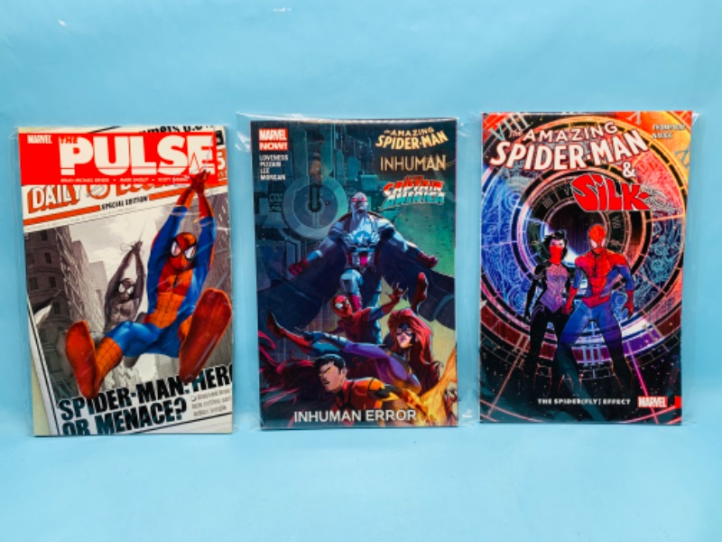 Photo 1 of 278908….3 Spider-Man paperback novels in plastic sleeves 