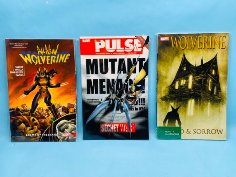 Photo 2 of 278909…3 Wolverine paperback novels in plastic sleeves 