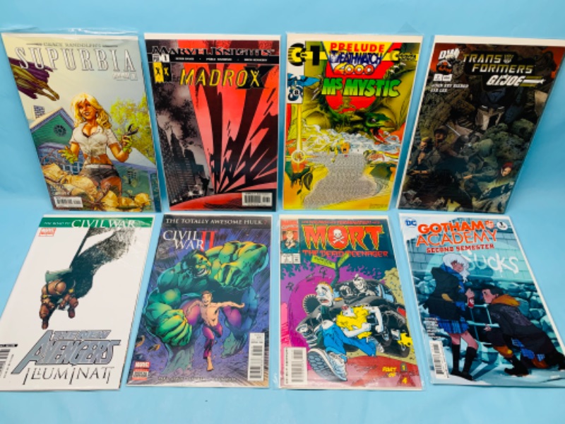 Photo 1 of 278915…8 comics all number ones in plastic sleeves