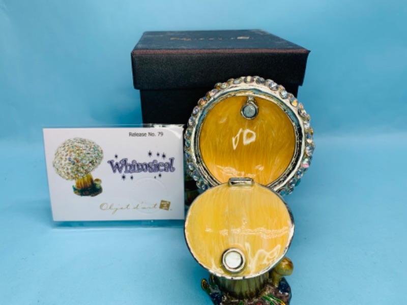 Photo 2 of 278921…artform jeweled and crystal enamel hinged trinket box in box 