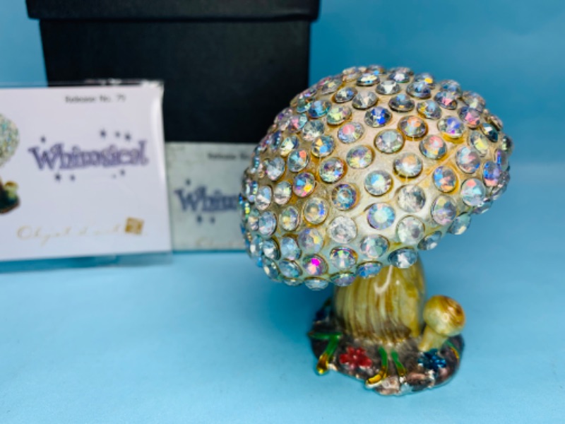 Photo 1 of 278921…artform jeweled and crystal enamel hinged trinket box in box 