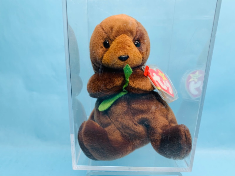 Photo 2 of 278925…ty beanie baby “ seaweed” with display case 