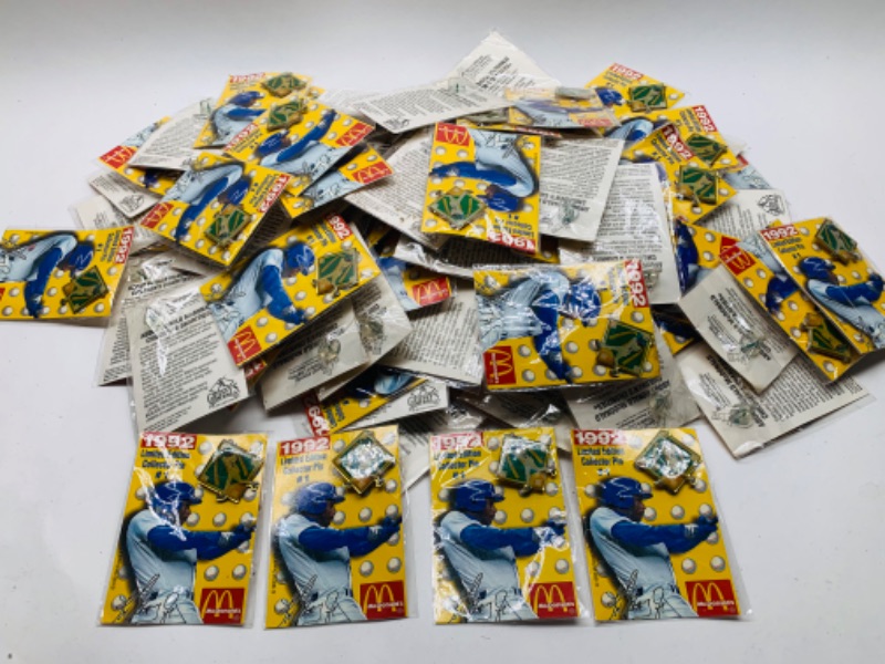 Photo 1 of 278955… 50 McDonald’s 1992 ken Griffey jr. Limited edition collector Pins in packages 