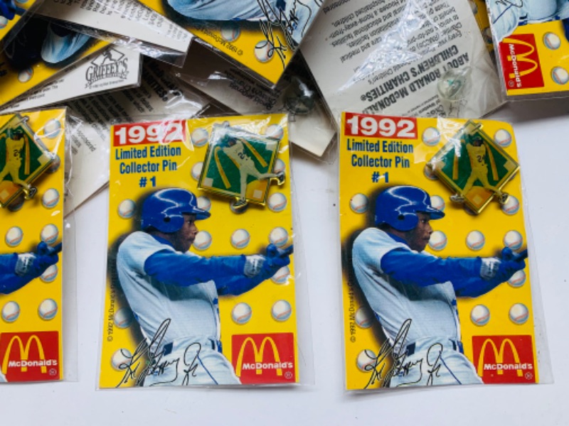 Photo 2 of 278955… 50 McDonald’s 1992 ken Griffey jr. Limited edition collector Pins in packages 