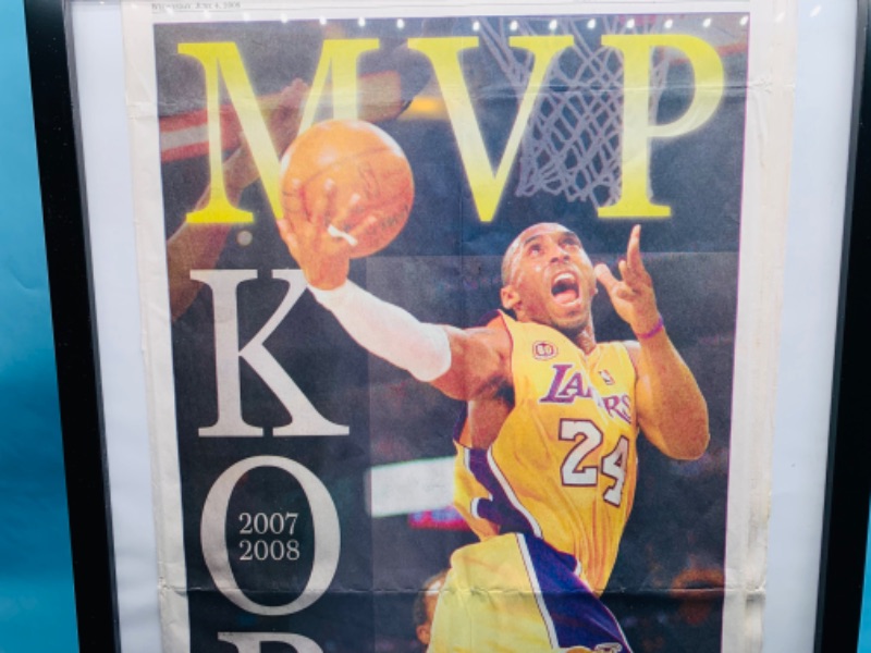 Photo 2 of 278989… newspaper featuring Kobe Bryant in frame 14 x 23 